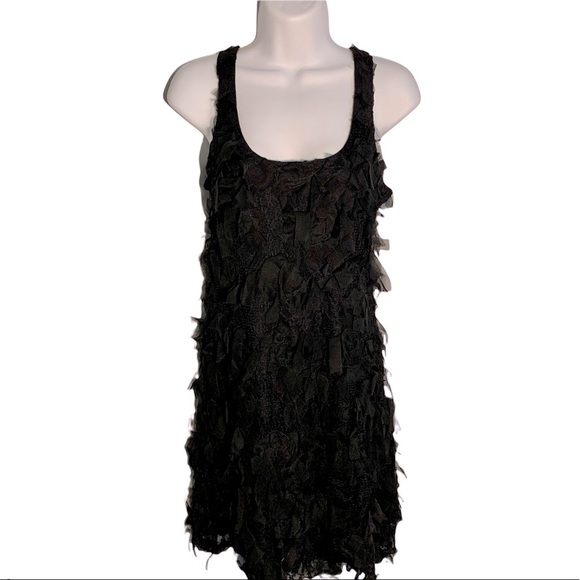 Karen Kane Black Lace and Mesh Cocktail Dress - Picture 1 of 5
